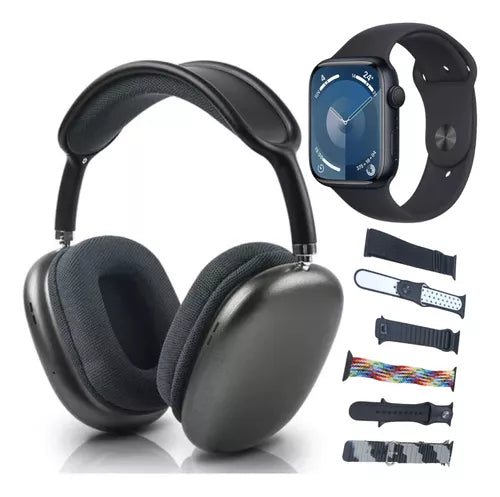 Combo Diadema Airdots Promax + Smartwatch Serie 9 +7 Pulsos