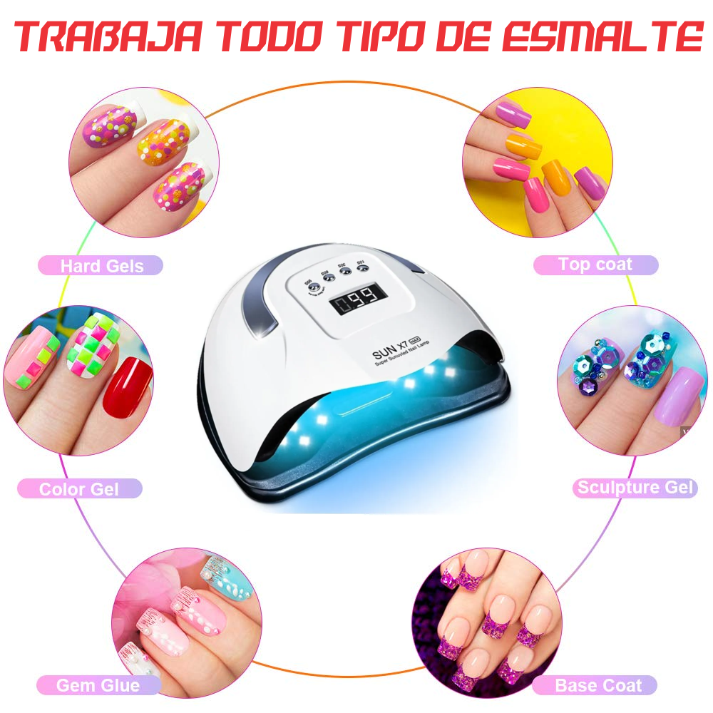 Lámpara De Uñas Secador Uv 57led 180w Profesional Sun X7 Max