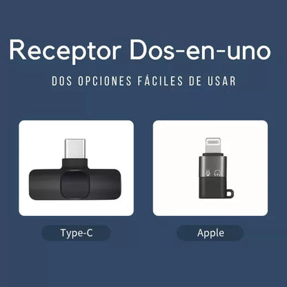 Micrófonos Inalámbricos Solapa 2 En 1 Para iPhone/tipo C