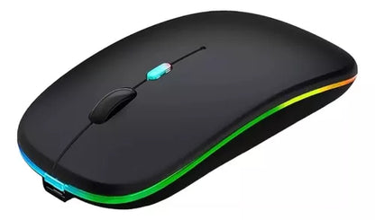 Mouse Raton Inalambrico Rgb Bluetooth Recargable Receptr Usb