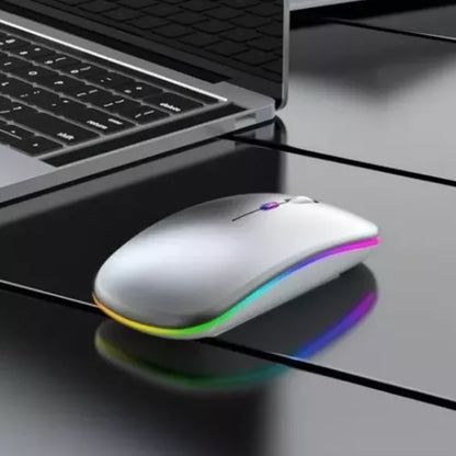 Mouse Raton Inalambrico Rgb Bluetooth Recargable Receptr Usb